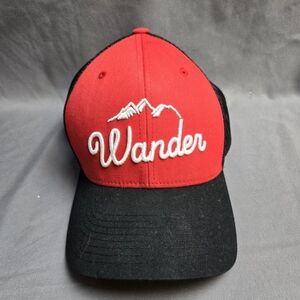 Wander Snapback Trucker Red And Black With White Embroidered Logo